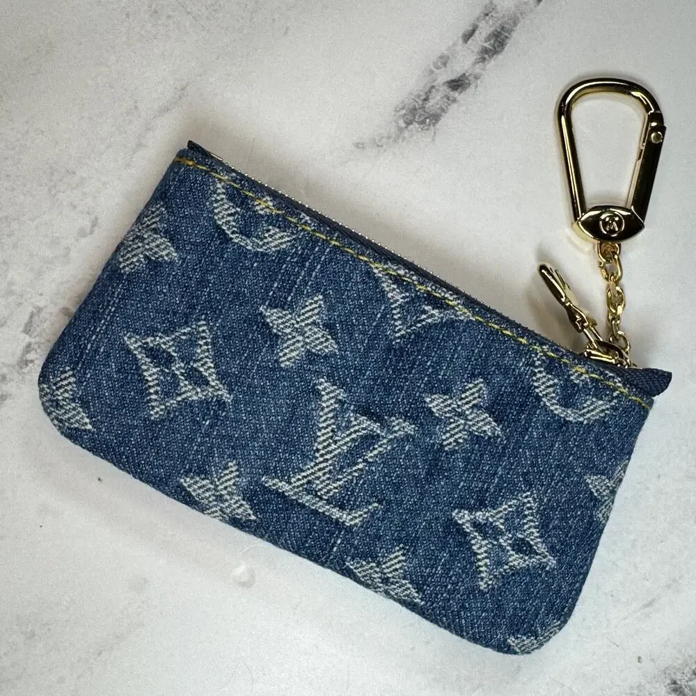 Louis Vuitton Denim Key Pouch Cherry LV X TM Murakami Monogram Cerises Bag Rare